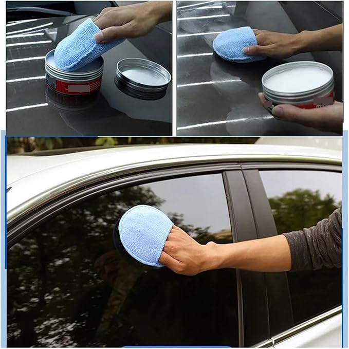 5 Inch Microfiber Wax Applicator Pad, Round Foam Sponges for Vehicle Detailing Motorcycle Daily Care(Blue 1pc)