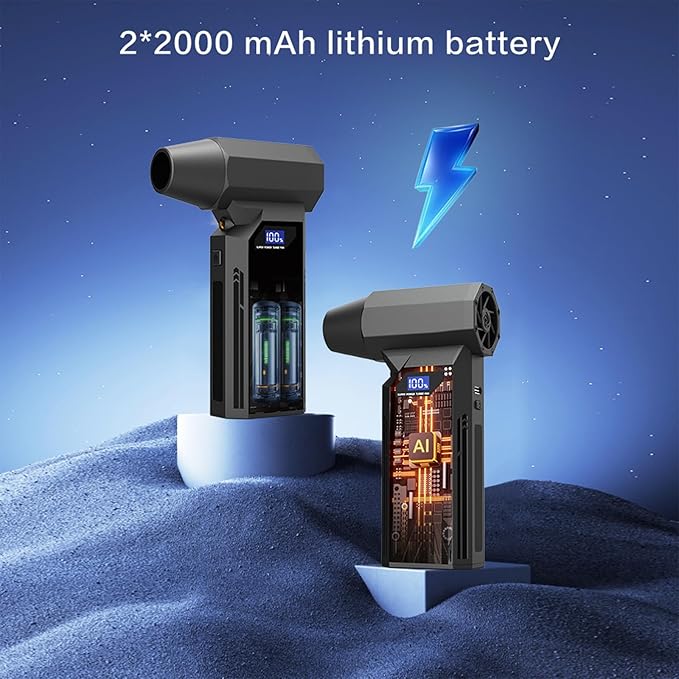 Compressed Air Duster,150000RPM Cordless Electric air Duster for Powerful Snow Blower, Keyboard PC Cleaning,4-Gear Adjustable Mini Blower with Fast Charging,Jet Dry Blower Air Blower for Home and Car