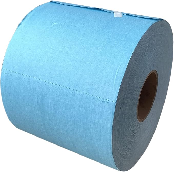 4 Rolls Industrial Cleaning Wipes Jumbo Roll, Heavy Duty Lint Free Shop Towels, Super Absorbent Reusable Cleaning Cloths for Garage Workshop Automotive, 500 Sheets 10 x 12 Inch, Blue