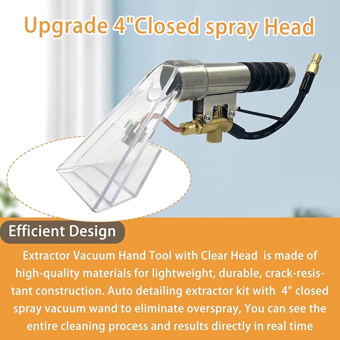 Shop Vac Extractor Kit, Extractor Hose Kit with Wand and Hose for Upholstery, Carpet Cleaning & Auto Detailing Shop Vacuum with10 FT Vacuum Hose, 25 FT Waterline & Adapter