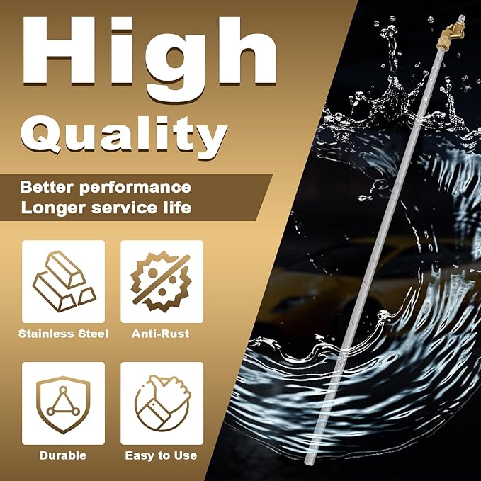 Gekufa 39'' Car Radiator Cleaning Wand, 25° Fan Nozzle Radiator Genie Water Air Cleaning Wands, High-Pressure Washer Radiator Wand with 1/4'' Quick Coupler