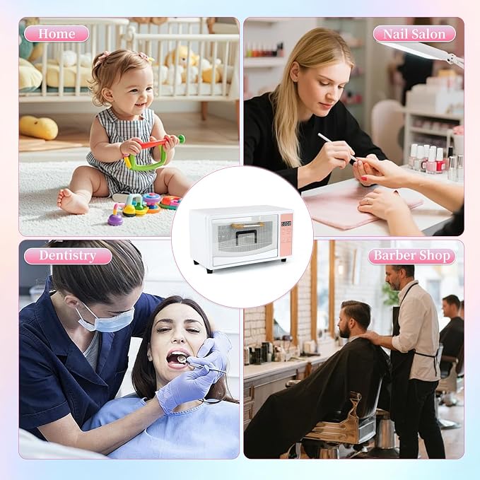 Nail Tool Cleaning Machine, 10L Double-layer Large Capacity Storage Organizer, Multi-Functional Manicure Tool Cleaner Box Cabinet Dryer & Warmer for Home Use, Barbers, Beauty Salons, and Spas