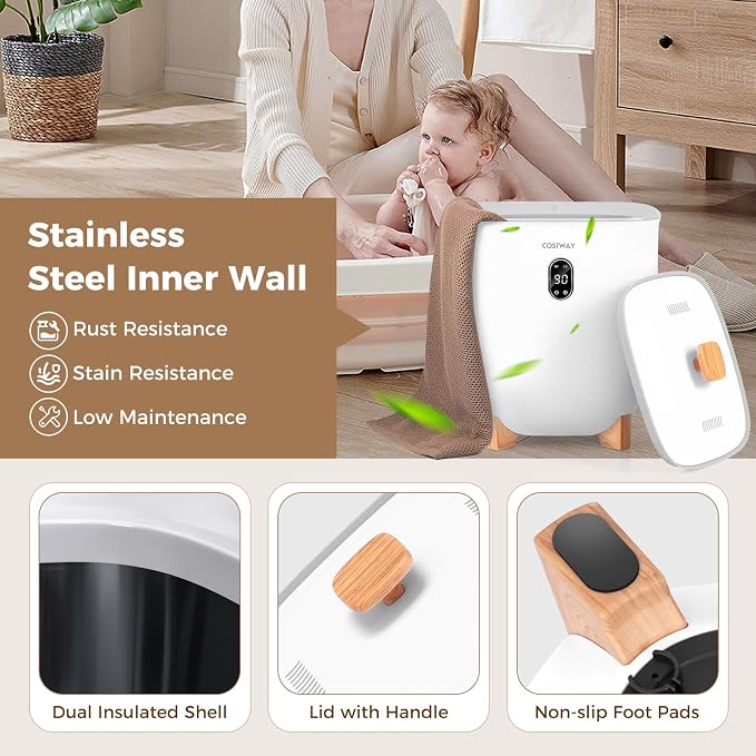 COSTWAY Towel Warmer for Bathroom, Upgraded Towel Heater with 2 Fragrant Disc Holders, Blanket Warmer with 4-Level Timer, Auto Shut Off, Fits 2 Oversized 45" x 70" Towels, Bathrobes & PJ's (25L)