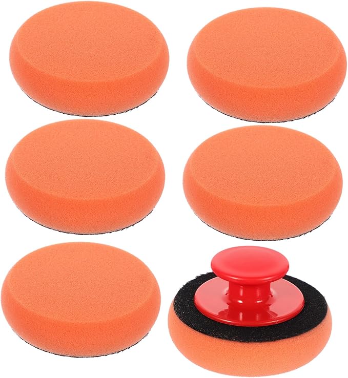 ULTECHNOVO 2sets Car Polishing Pad Ergonomic Handle Handle Sponge Buffing Pads for Waxing and Detailing Versatile for Cars Motorcycles and Boats