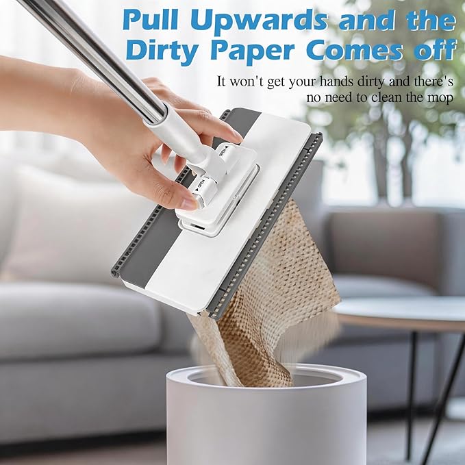 Masthome Clamp Mop Compatible with Swiffer Wet Jet Mops, 50" Stainless Steel Handle Mini Mop for Hardwood, Tile, Laminate, Marble, Wall, Window, Multi-Surface Floor Cleaning