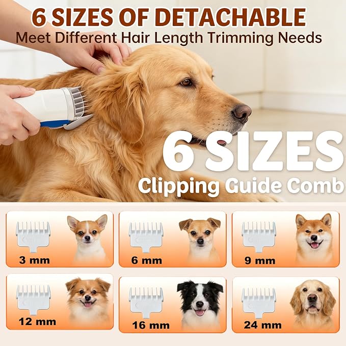 Simple Deluxe 10000Pa Strong Pet Vacuum for Shedding Grooming Kit with Hair Clippers & Shedding Brush, Dogs & Cats Hair Remover Vacuum with 2.5L Dust Cup, 3 Levels, 5 Grooming Tools，Low Noise, Blue