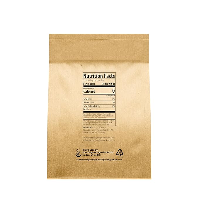 Pure Original Ingredients Sodium Bicarbonate (Baking Soda) (1 lb) Eco-Friendly Packaging, Always Pure, No Fillers Or Additives