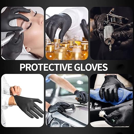 Intco Basic Medical Black Nitrile Exam Gloves 4.5 Mil - Latex-Free & Powder-Free - NGPF 1047 (Case of 1,000), X-Large