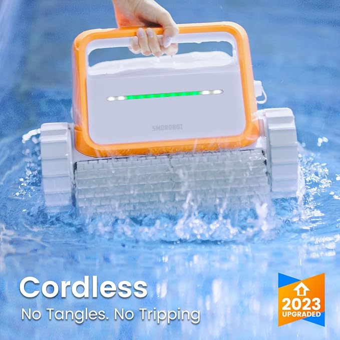 SMOROBOT (2023) Tank X11 Cordless Robotic Pool Cleaner, 3.5 Hour Runtime, 188W Suction Power, & Intelligent Path for Inground Pool Up to 4100 Sq Ft