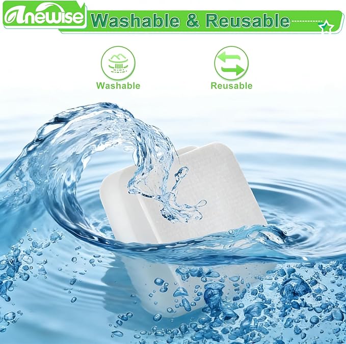 Anewise 4 Pack UV850 UV900 Filter Replacement for Shark Performance Lift-Away UV900 UV850 UV950 DuoClean PowerFins Detect LA490 LA491 LA492 Upright Vacuum, Part XFFK602UKT Foam & Felt filters
