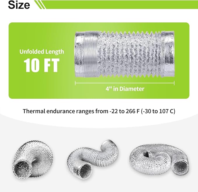 13 PCS Dry Vent Window Kit for Dryer Vent Hose with 4" Diameter, Adjustable Window Dryer Vent Panels with Adjustable Length Panels and Insulating Foam Seal Strip (Max Length 59 inch)