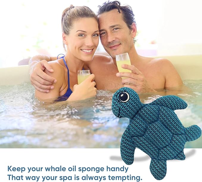 LCHUANG 2 Pack Hot Tub Scum Absorber Turtle - Oil Absorbing Hot Tub Floating Sponge Cleaner Absorber Spa & Pool Cleaner, Keeps Water Clear, Reusable Pool Scum Absorber Hot Tub Spa Accessories