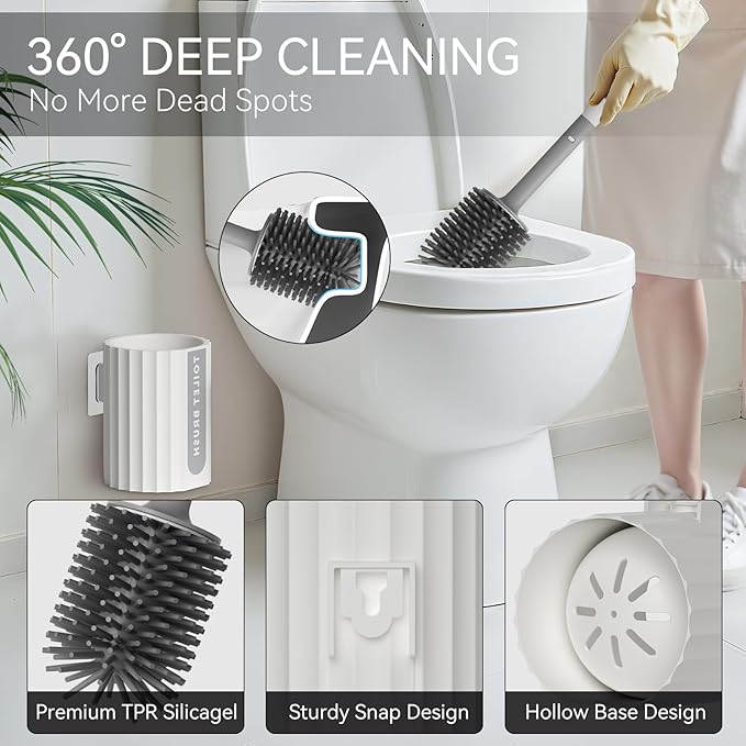 Small Bathroom Trash Can with Toilet Brush, 1.6 Gallon Black Stainless Steel Garbage Can with Lid,Slim Wastebasket with Shower Caddy for Bathroom Bedroom