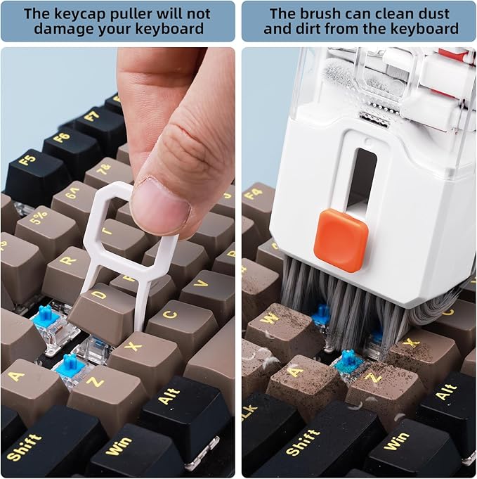 Keyboard Cleaning Kit Laptop Cleaner with 2Oz Computer Screen Cleaner Spray, Multi-Function PC Electronic Cleaner Kit for Car iPad iPhone Pro, Earbuds Macbook Camera Monitor PC, All-in-one with Patent
