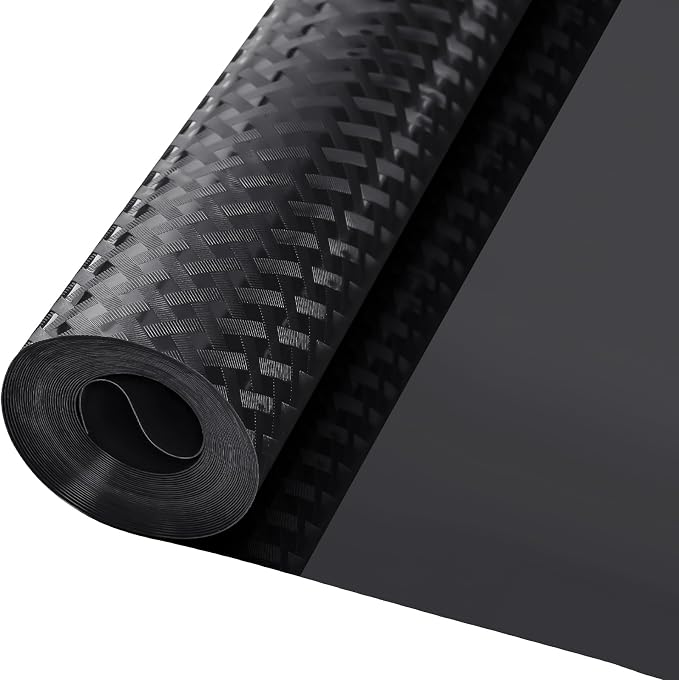 Bloss Refrigerator Liners Mats, Easy to Clean Fridge Liners, Refrigerator Liners for Glass Shelves Washable, Shelf Liners for Kitchen Cabinets(Black,12" x 78")