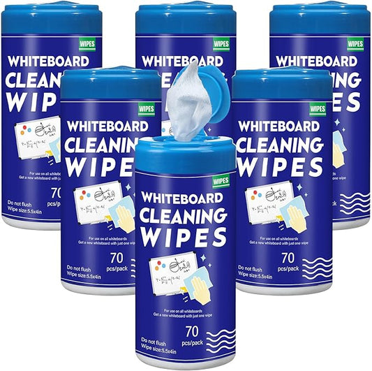 6 Pcs Siifert 10 Pack 700 Pcs Whiteboard Cleaning Wipes Disposable Whiteboard Dry Erase Wipes for Cleaning Markers Home Classroom School Office, 4 x 5.5 Inch, 70 Count Per Pack