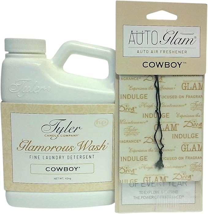 Tyler Candle Company, Laundry Wash, Cowboy fragrance, 16 Fl oz w/Cowboy Autoglam