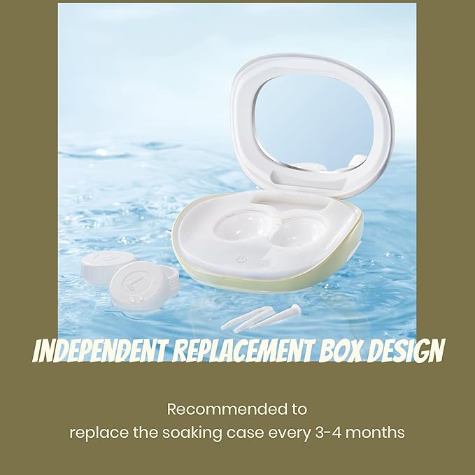 MV7 Ultrasonic Contact Lens Cleaner Machine with Timer Display, Big Mirror & USB Charger, Fit Disposal Soft Lens, Colored Contact Lens, RGP Lens and OK Lens (Rosy)