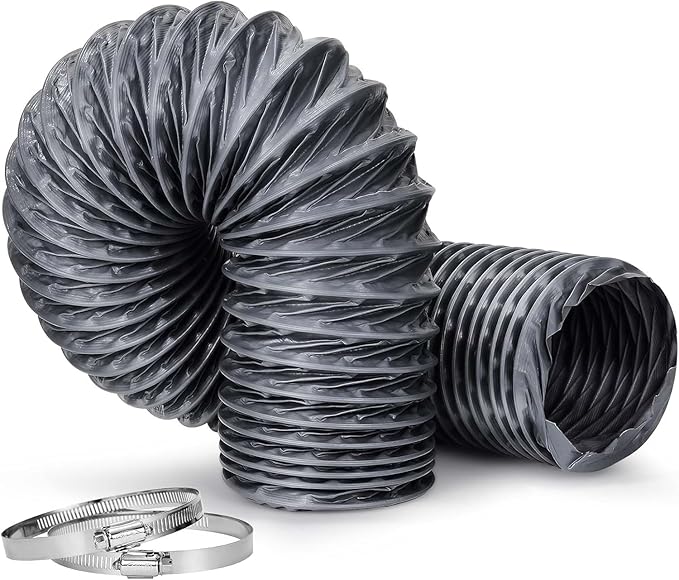 6 Inch Duct, 6 Inch X 16FT Flexible Nylon Ducting – Wear-Resistant & Tear-Proof Venting Hose, Upgraded Fire-Resistant Hvac Ducting for HVAC, Greenhouse & Inline Duct Fan