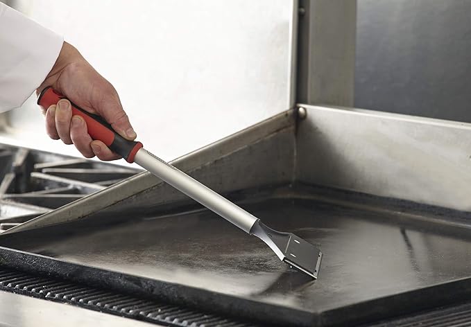 Replacement Blade for Chef Master Griddle Scraper - 5 1/2" Wide x 1.2mm Thick Stainless Steel Reversible Blade - Fits to Most Scrapers - Double Beveled Edge for Chrome Griddles - by FryOilSaver Co.