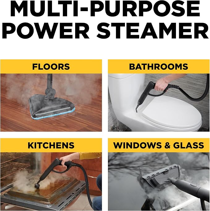 Wagner Spraytech 2494399 925e Elite Steamer Multi-Purpose Mop with 20 Accessories for Chemical-Free Steam Cleaning, Hardwood Floors, Tile, and More