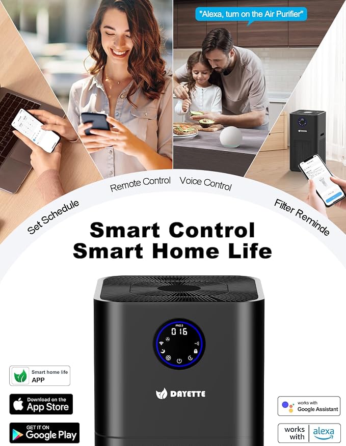 DAYETTE AP403/AP404 WiFi Replacement H14 HEPA Air Purifier Filter, Designed for Pet Allergy