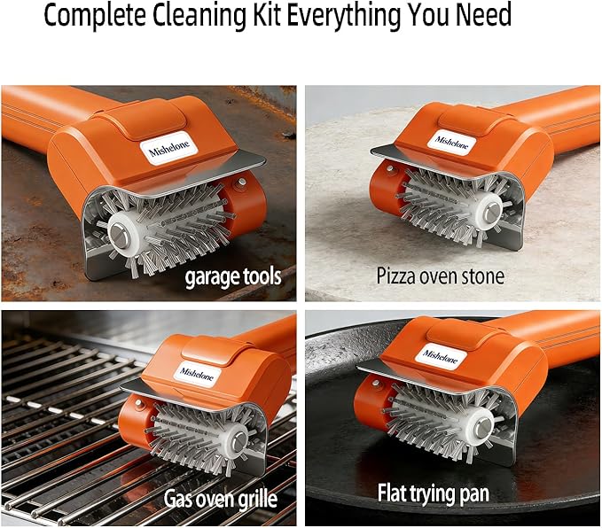 Electric Grill Brush - Cordless Rechargeable Automatic Electric Grill Cleaner with Stainless Steel Bristles & Electric BBQ Grill Brush for Outdoor Grills
