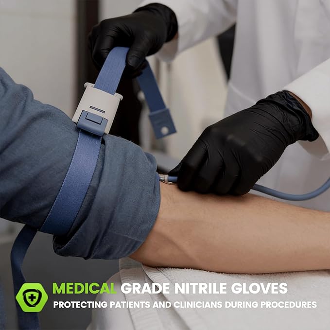 TREEGO 6 Mil Black Nitrile Gloves Small, 1000 Count Disposable Powder-Free Latex-Free, Food Prep Food Service Gloves, Medical Exam Use