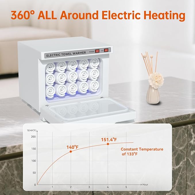 Hot Towel Warmer for Spa,2-in-1 Thermostatic Towel Heater,8L Small Towel Warmer with Quick and All-Round Heating for Facial SPA,Beauty Salon,Esthetician and Bathroom
