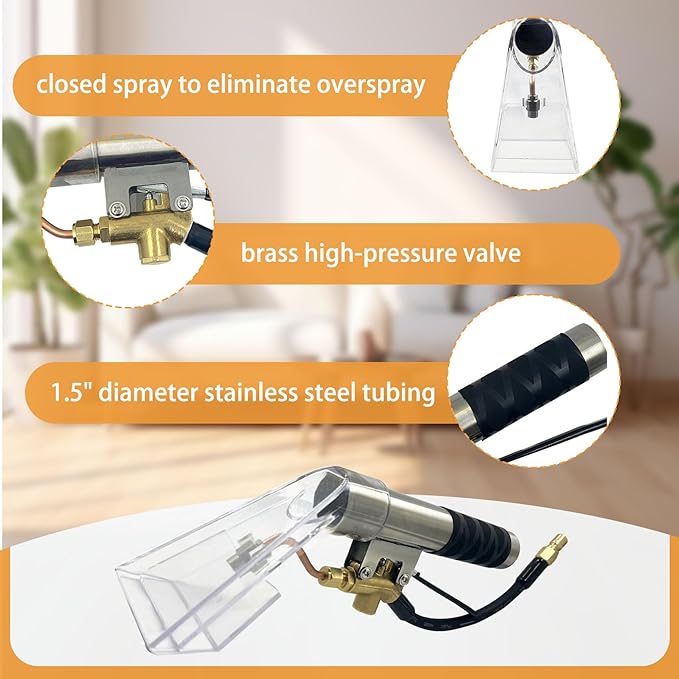 Extractors Upholstery and Auto Detailing Tool Hand Wand, Extractor Hand Tool, Carpet Cleaning Extractor with Clear Head for Mytee/ShopVac & Most Portable Carpet Attachment, Extractor Vacuum Hose Kit