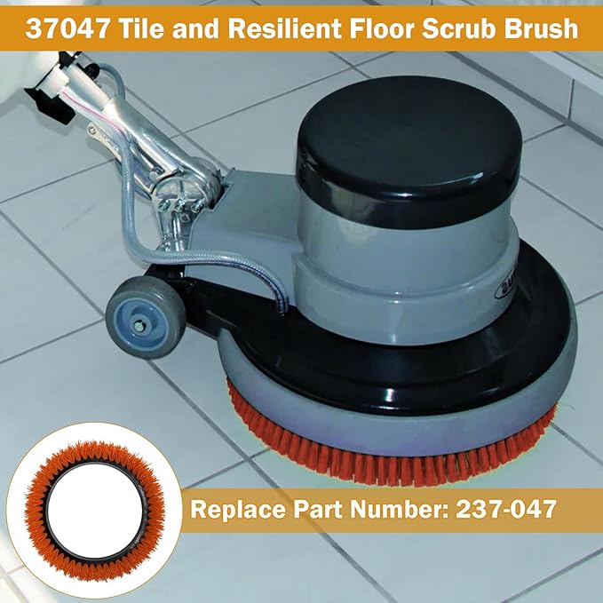 237047 Orbiter Orange Scrub Brush for ORB550MC Orbiter Floor Machine, Heavy-Duty Brush, 12” Diameter,(2 Pack)