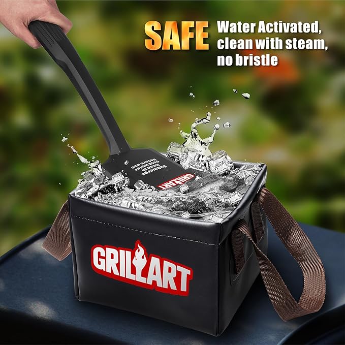 GRILLART Grill Brush Bristle Free, SteamWizards [Ultra Safe & Efficient] Grill Cleaner Brush for All Grill Grates, Replaceable Head BBQ Grill Brush for Outdoor Grill, Grill Accessories, Gifts for Men