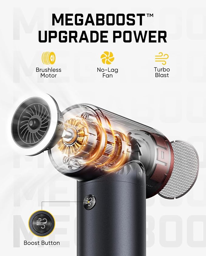 Fanttik B11 Pro Electric Air Duster, 110000RPM Brushless Motor, Compressed Air Duster, 100 Gears Adjustable, One-tap Booster, Rechargeable Battery, Electric Duster for PC, Car, House