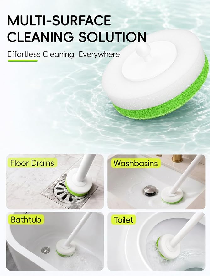 Disposable Toilet Bowl Cleaner Wand System with Green Refill Heads, Wall Mount Toilet Brush and Holder Set for Bathroom Cleaning (36 Refills)