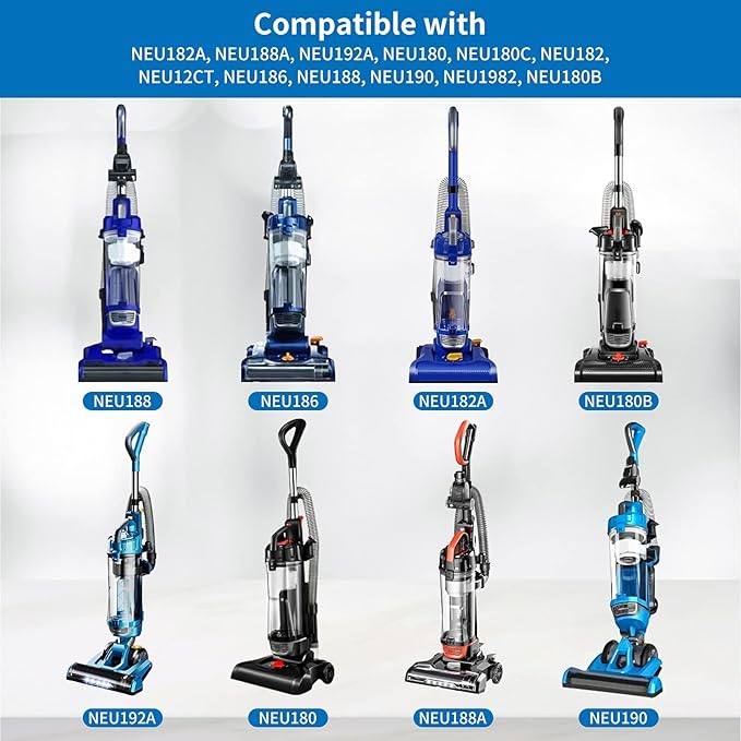 KEEPOW 4 Pack E0202 Vacuum Filters & 6 Pack E0205 Vacuum Belt Compatible with Eureka Powerspeed Bagless Upright Vacuum