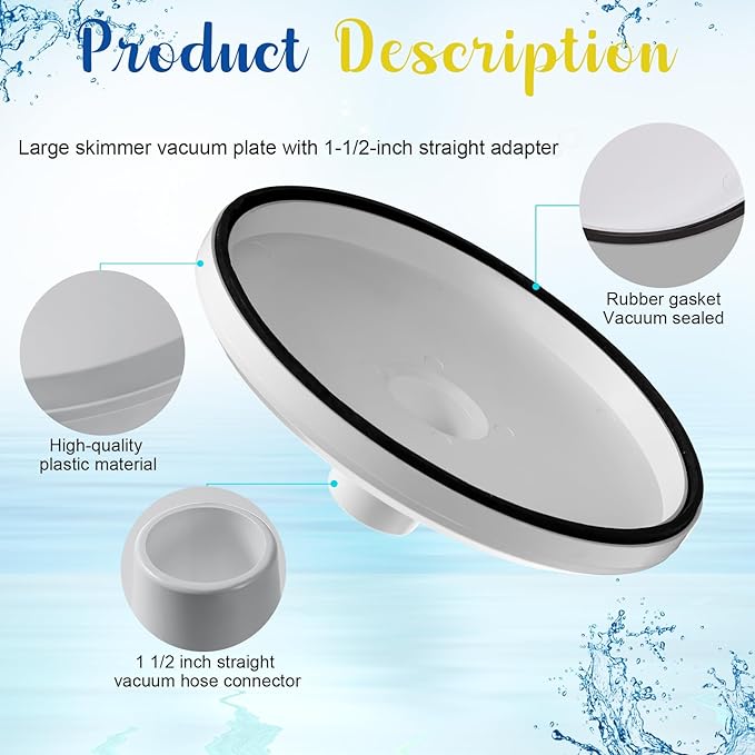 2pcs 7'' SPX1082CA Pool Skimmer Basket and 2 Pcs SP1106 Vacuum Plate Compatible with Hayward Skim Vac In-Ground Swimming Pool Skimmer SP1082, SP1083, SP1084, SP1085, SP1086, SP1075 (White)