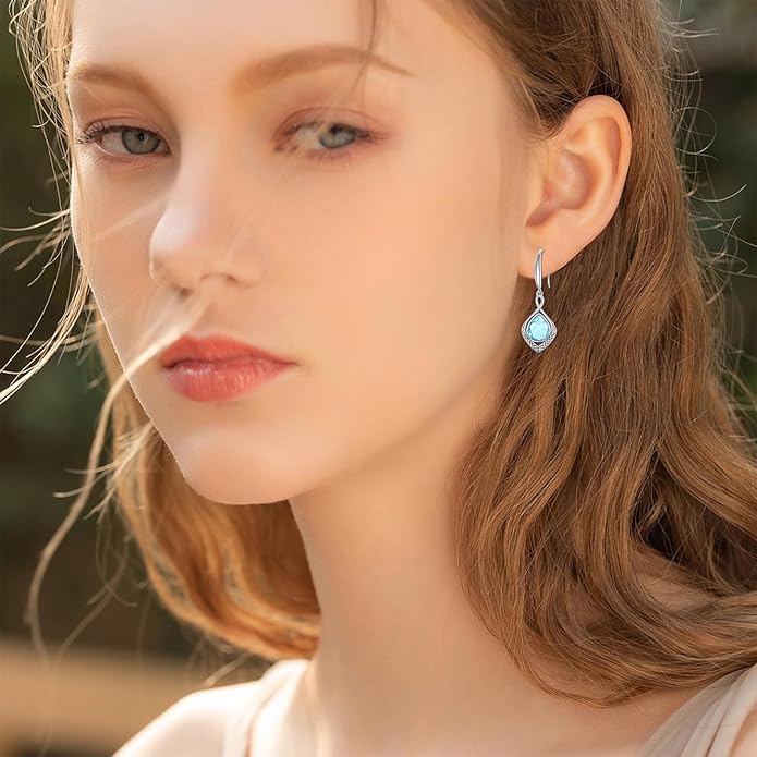 PELOVNY Celtic Knot Filigree Earrings for Women 925 Sterling Silver Moss Agate/Birthstone Infinity Earrings Birthday Christmas Jewelry Gifts for Mom Daughter Wife Sister