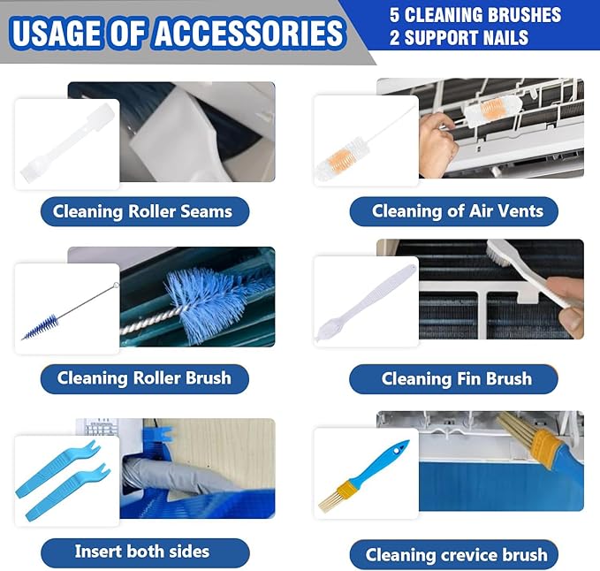 BOJACK Mini Split Cleaning Bag Kit with 2L High Pressure Sprayer, Air Conditioner Cleaning Kit, Air Duct Cleaning Kit, AC Cleaning Bag Fits Systems 38in - 48in Long