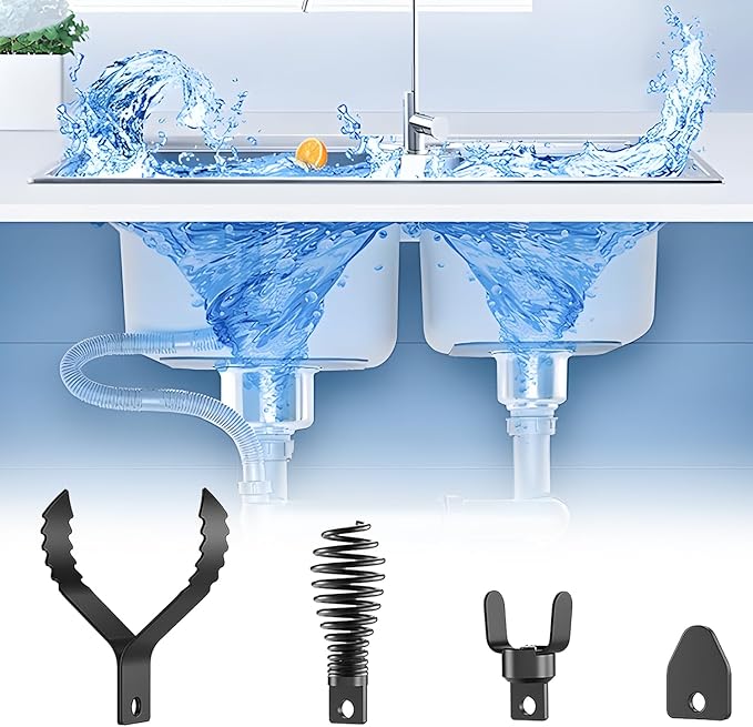4-Piece Drain Snake Attachment Replacement Cutters-Boring Bulb Cutter,C-Cutter,Spade Cutter,Arrow Cutter-Compatible with 50FT-100FT Drain Snake for 1-4“ Pipe