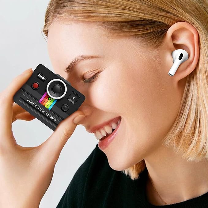 Retro Cases for Apple Airpods iPods Pro 3 Case Cover 2025 - VISOOM Designer Cute Silicone Airpods iPods Pro 3rd Generation Case Cover with Airpod Accessories, Airpod iPod Pro3 Protector Cases-Black