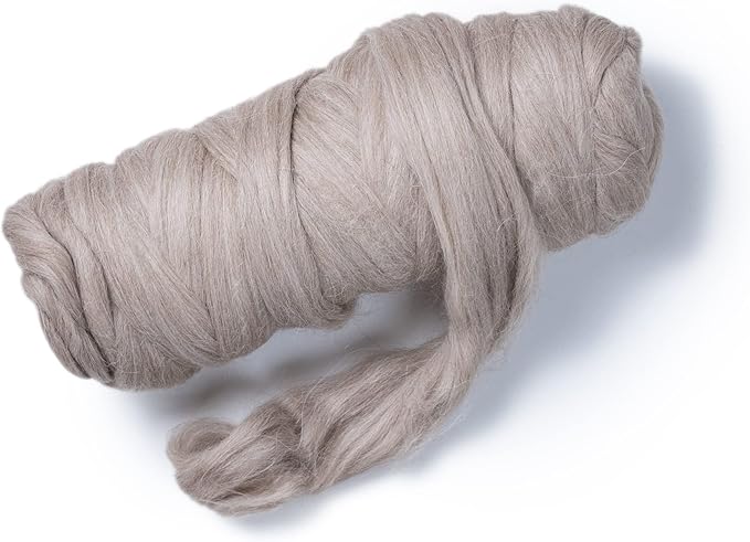 Llama roving Fiber(Similar to Alpaca), 1 lb. Narural for Needle Felting, handcrafts and Spinning. Natural Colours, un-Dyed. (Light Fawn PMC, 1lb)