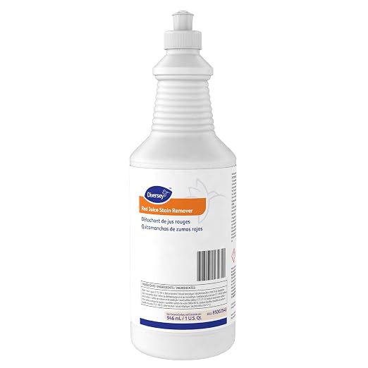Diversey Red Juice Stain Remover, Carpet Spotter, RTU, 32 oz | Carpet Stains, Beverage Spills, Grease Stains, Food Residue, Spot Cleaning, Fast Removal, Easy Application