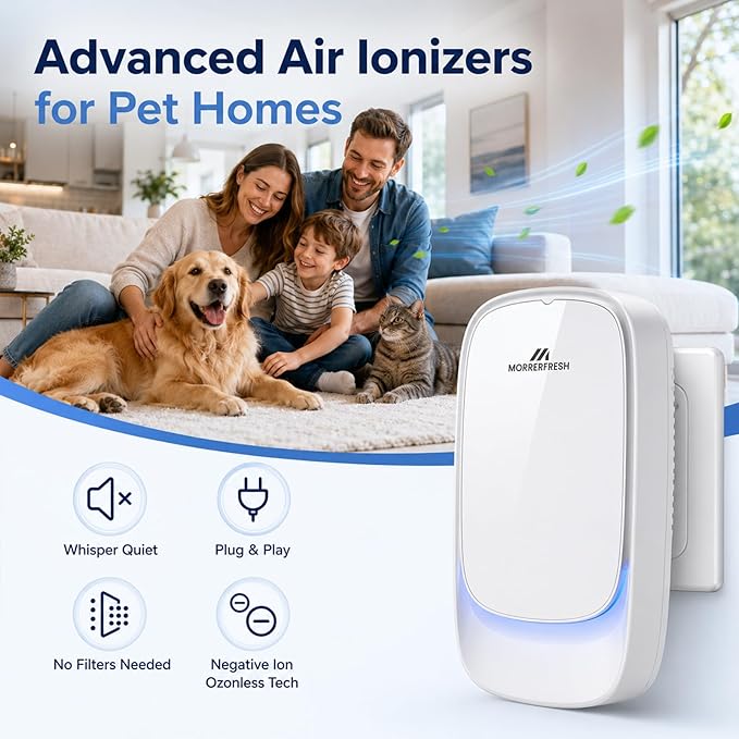 Cat Litter Deodorizer - Pet Odor Eliminator for Strong Odors | Plug In Filterless Air Purifier & Quiet Freshener for Multi-Cat Litter Box, Bedroom, Kitchen, 24H Ozone Free Odor Control