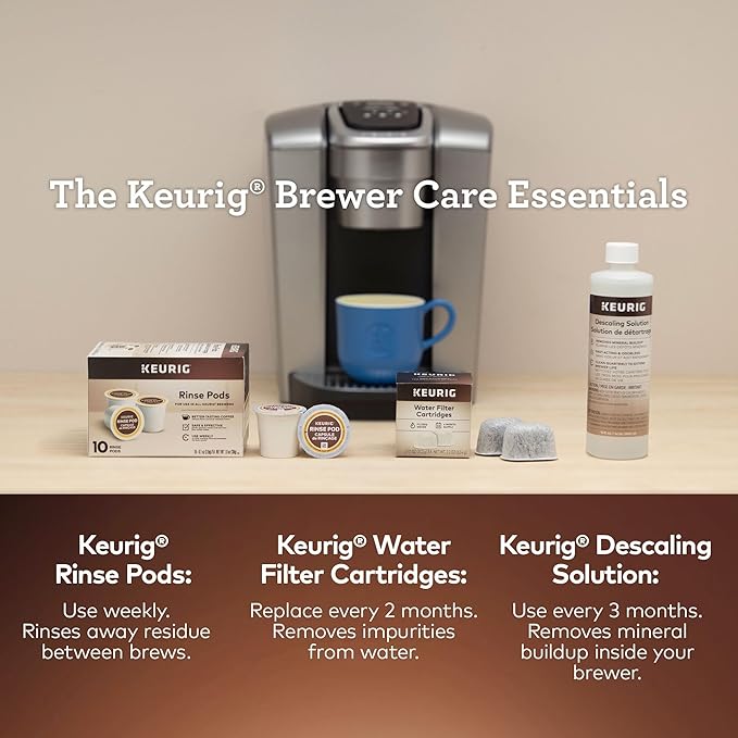 Keurig 6-Month Brewer Maintenance Care Kit, Includes Descaling Solution, Rinse Pods, & Water Filter Cartridges, Works with all K-Cup Pod Coffee Makers
