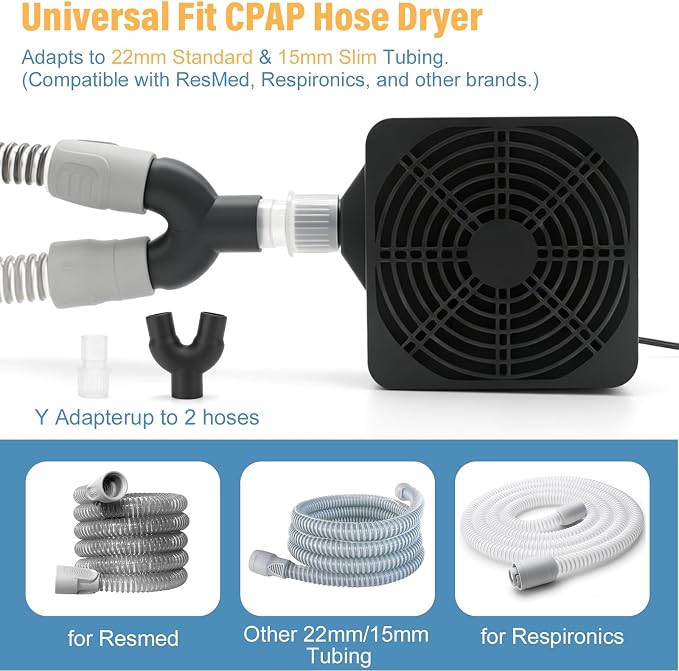 11 Pack CPAP Cleaning Kit for Hose & Mask, with Speed Control Hose Dryer, Collapsible Wash Basin & Hose Hanger, 7ft Cleaning Brush, CPAP Cleaning Supplies with Storage Bag, for 22mm & 15mm Tube