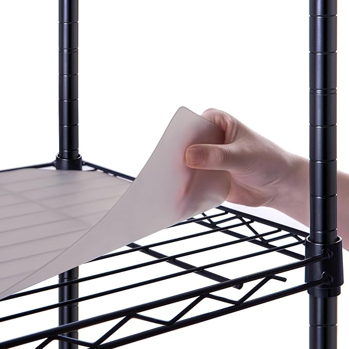 Poofzy Wire Shelf Liner 14" X 24", Non-Adhesive Plastic Shelf Liners for Wire Shelving, Waterproof Protector Mats (5PK, Gray)