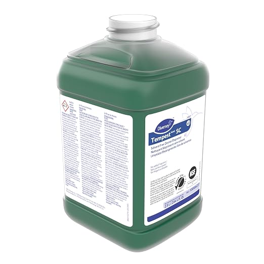 Diversey 100986237 Tempest SC Solvent Free Cleaner Degreaser, Commercial Alkaline NSF Grease & Soil Remover, J-Fill Concentrate, 2.5-Liter
