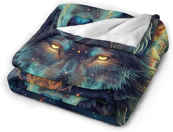 Tijuboni Wolf Throw Blanket Wolf Gifts for Girls Boys Women Men Kids Adults Soft Flannel Fleece Blanket for Couch Sofa Bed Home Decor 40"x50"