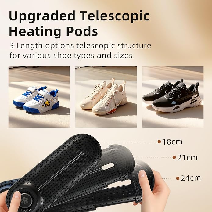 Electric Boot Dryer, Shoe Warmer with IC Controller, Footwear Travel Dryers Silent with 3/6/9 Hours Timer