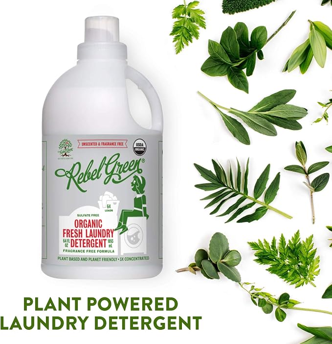 Rebel Green Organic Unscented Fresh Laundry Detergent, 64 FZ